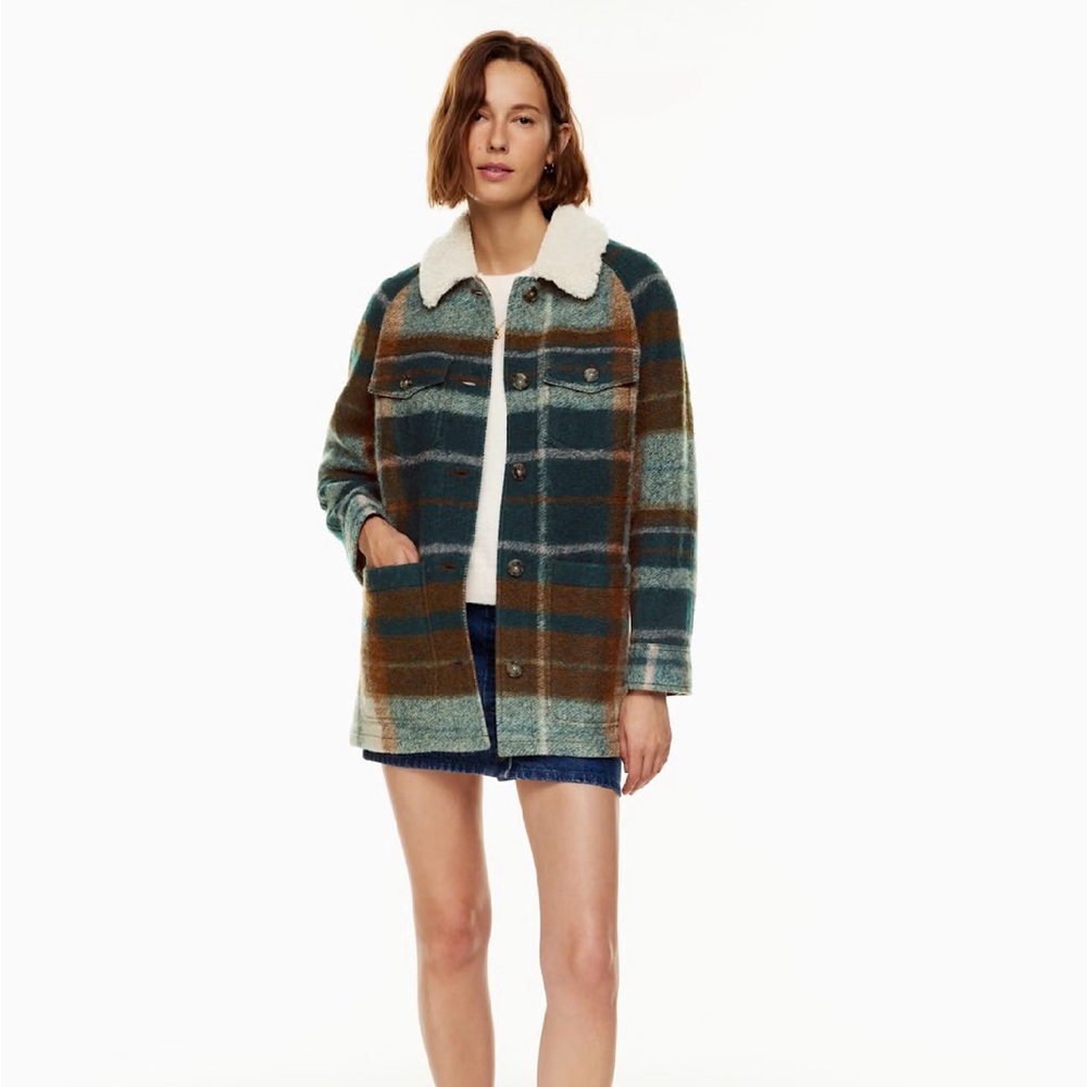 Wilfred Free Pacific Shirt Jacket felted Italian wool woven yarn-dyed plaid